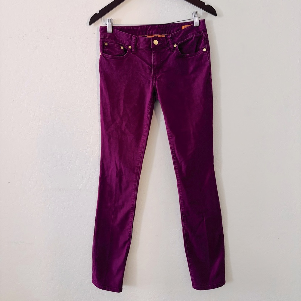 Tory Burch "Ivy Super Skinny" Fuchsia Purple Jeans Women's Size 26
